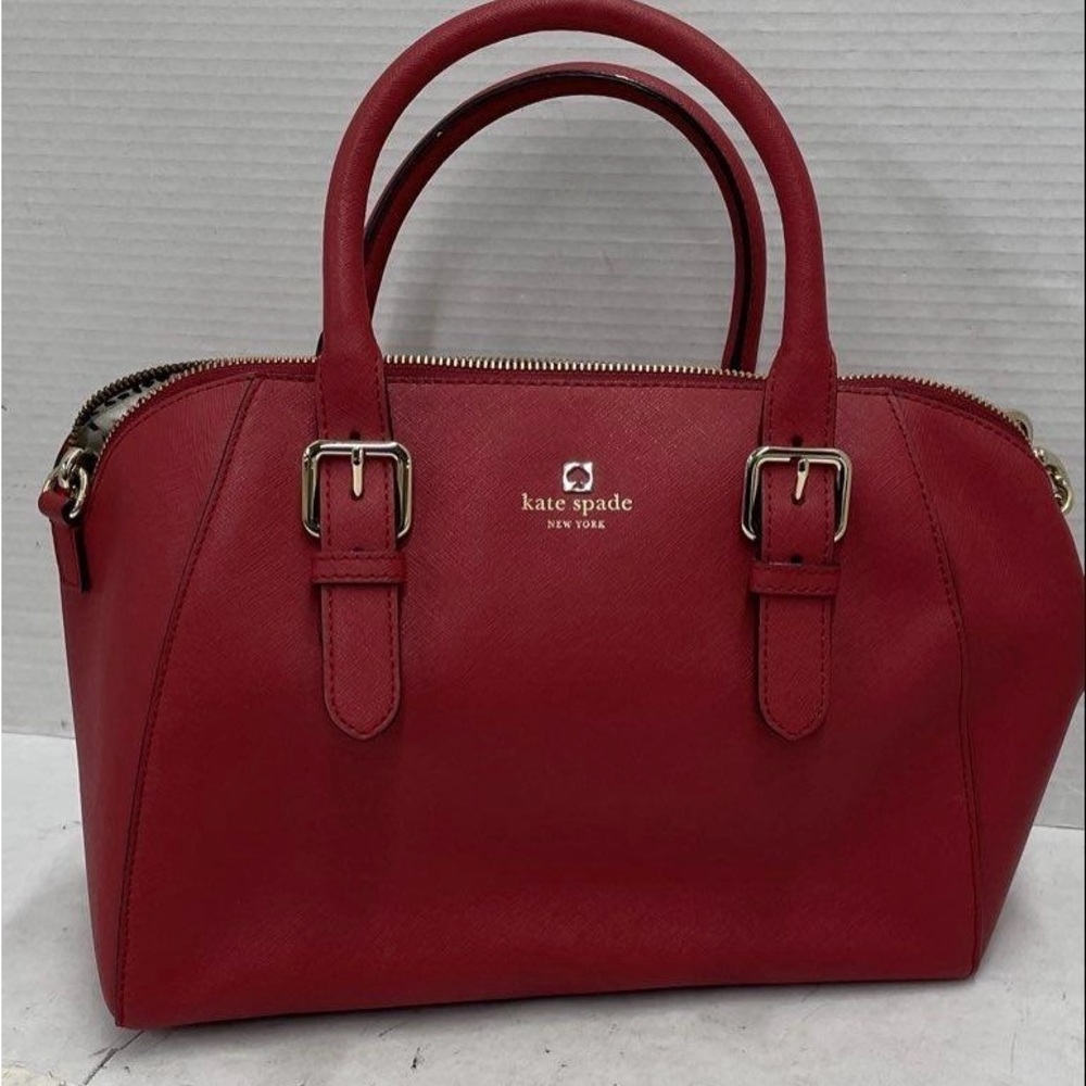 Kate Spade Red Saffiano Leather Handbag